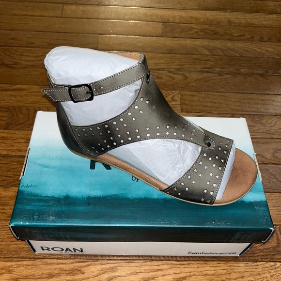Roan by BED/STU Leather Kit Cut Out Bosco Gray Flat Sandals Women’s Size 7 - Picture 2 of 8